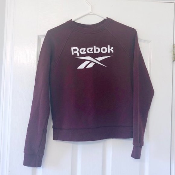 NEW Reebok Burgundy Crewneck Sweater Top - Picture 1 of 7